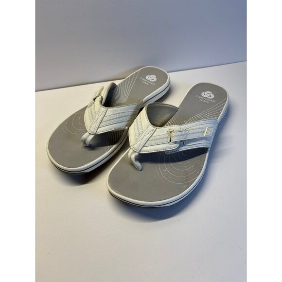 Clark’s Cloudstepper White Flip Flops (size 9)‎ - Picture 1 of 12
